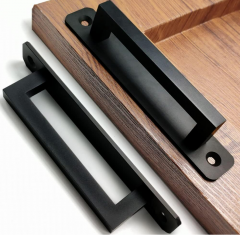 Stainless steel square furniture handle with solid plate