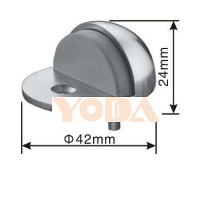 Solid stainless steel door stopper
