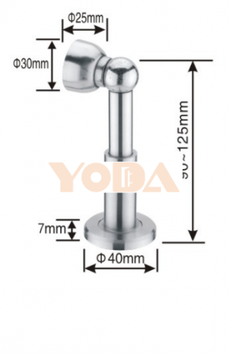 Solid Stainless steel door stopper with adjustable height