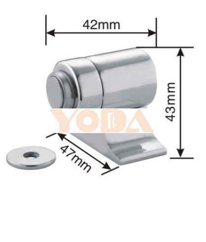 Solid stainless steel door stopper