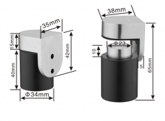 Solid stainless steel door stopper