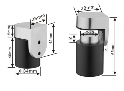 Solid stainless steel door stopper