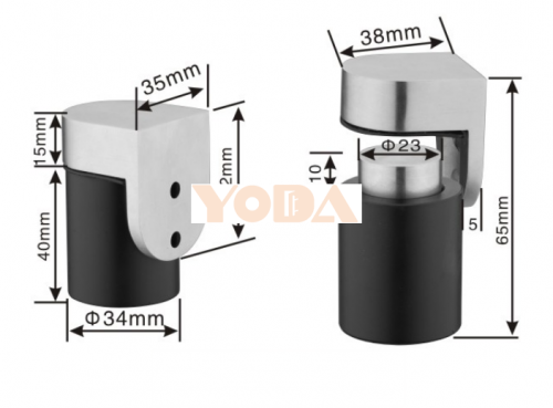 Solid stainless steel door stopper