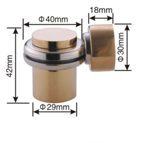 Zinc alloy stainless steel door stopper