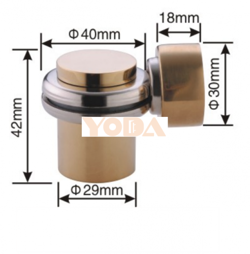 Zinc alloy stainless steel door stopper