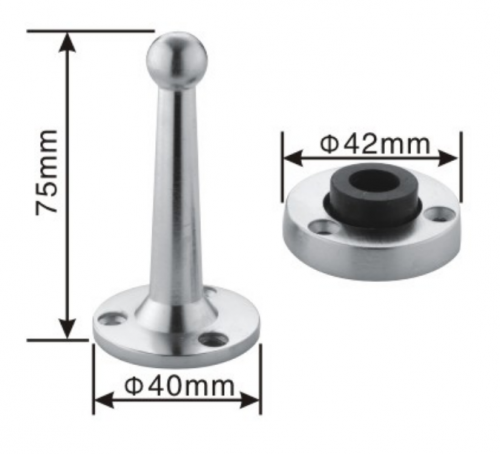 Zinc alloy stainless steel door stopper