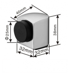 Solid stainless steel door stopper