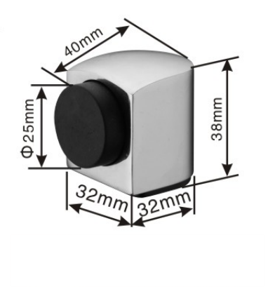 Solid stainless steel door stopper