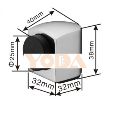 Solid stainless steel door stopper