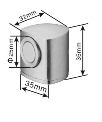 Solid stainless steel door stopper