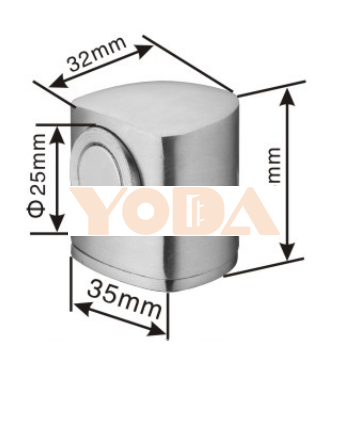 Solid stainless steel door stopper