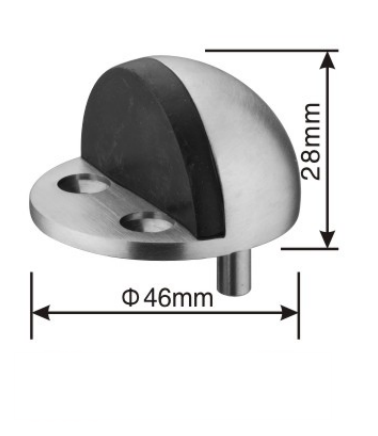 Solid stainless steel door stopper