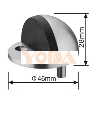 Solid stainless steel door stopper