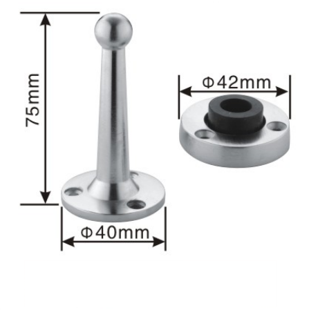 Solid stainless steel door stopper