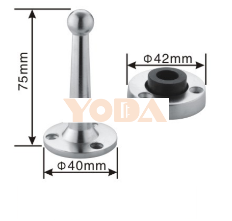 Solid stainless steel door stopper