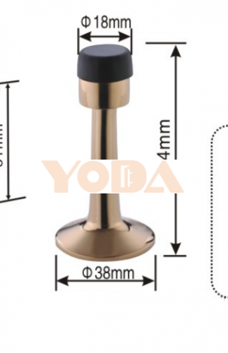 Solid stainless steel door stopper