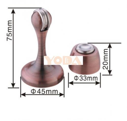 Zinc alloy stainless steel door stopper