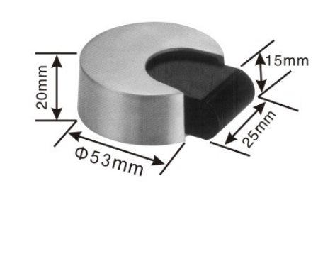 Solid stainless steel door stopper