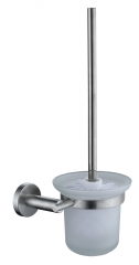 Satin stainless steel toilet brush